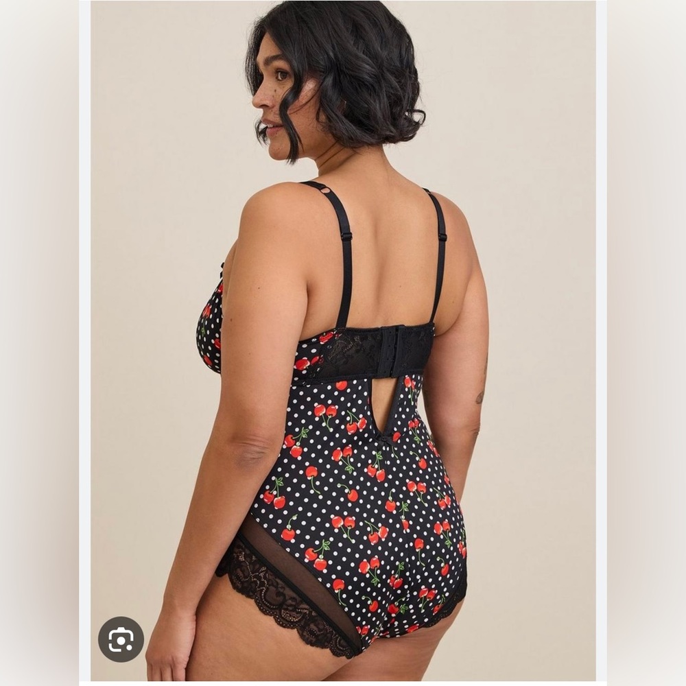 Torrid retro cherry lace body suit